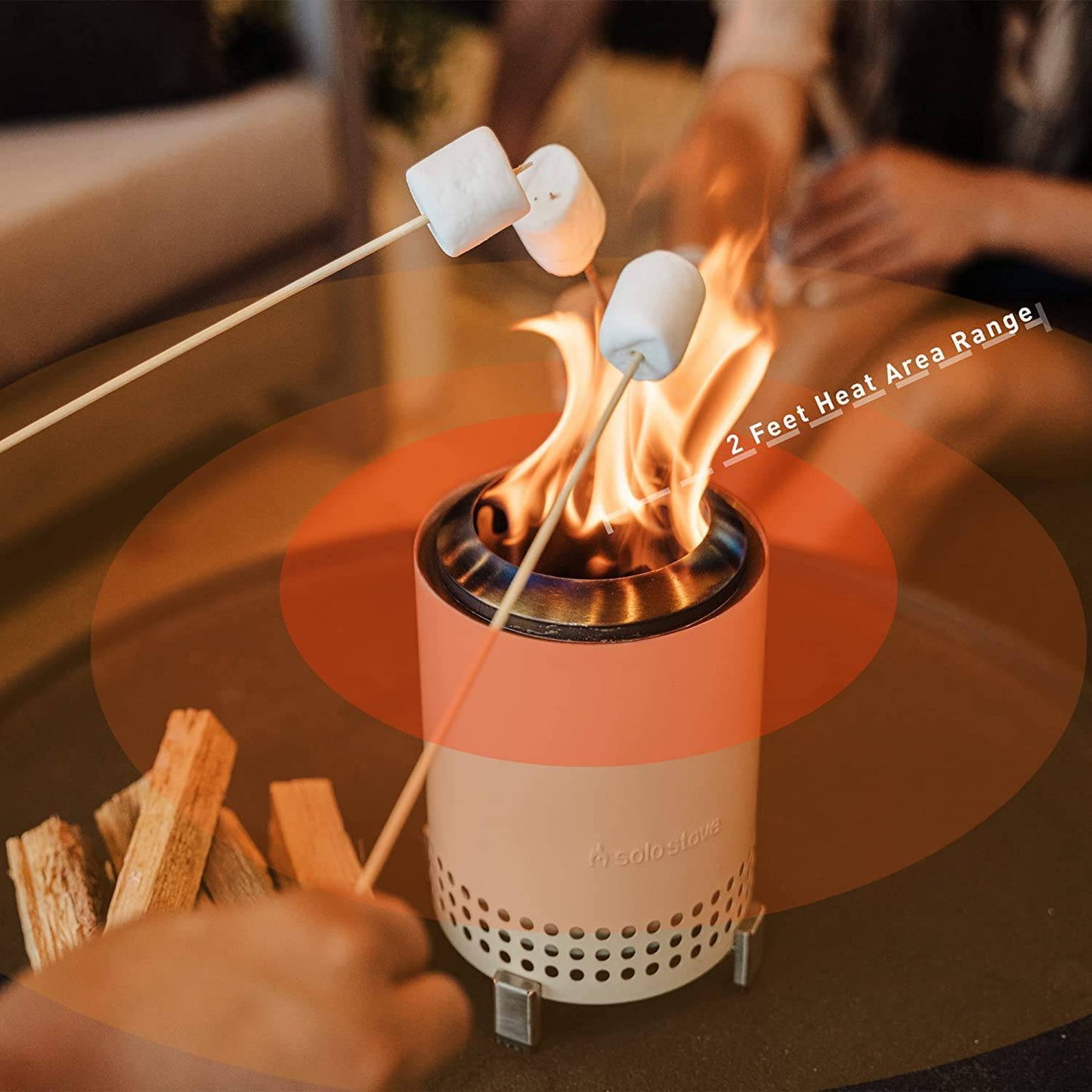 COOLBABY Tabletop Fire Pit with Stand | Low Smoke Outdoor Mini Fire for Urban & Suburbs | Fueled by Pellets or Wood, Safe Burning, Stainless Steel, with Travel Bag,16*13cm - COOL BABY