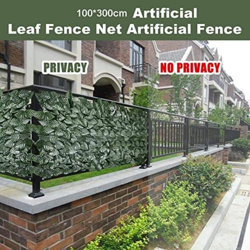 COOLBABY Faux Ivy Privacy Fence Wall Screen,118 x 39 inches (approx 299.5 x99.5 cm) Faux Hedge Fence and Faux Ivy Maple Leaf Decoration Outdoor Garden Decor - COOLBABY