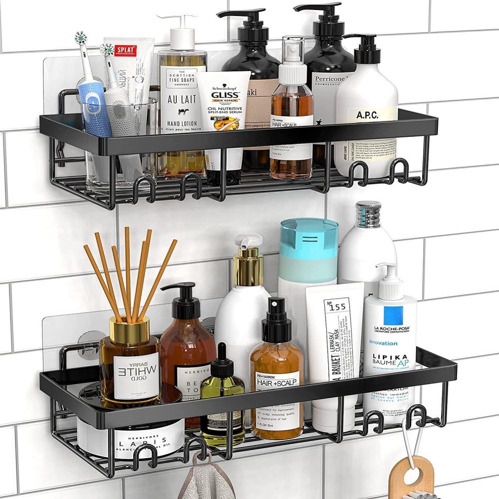 COOLBABY 2-Pack Stainless Steel Bathroom Shelf Organizer - COOL BABY