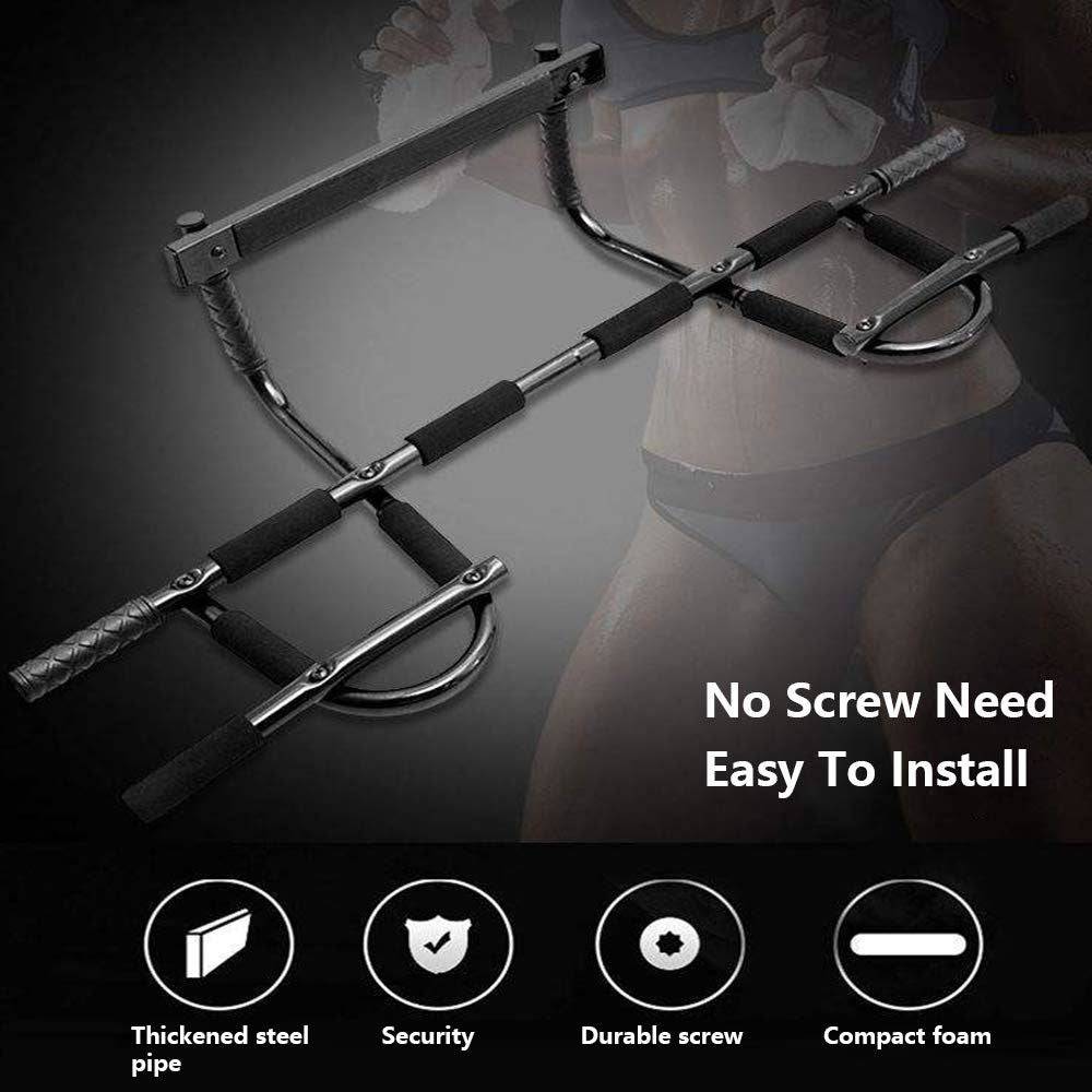 COOLBABY Pull up Bar for Doorway, Door Pullup Chin up Bar Home, Multifunctional Portable Dip bar Fitness, Exercise Equipment Body Gym System No Screws Trainer - COOL BABY