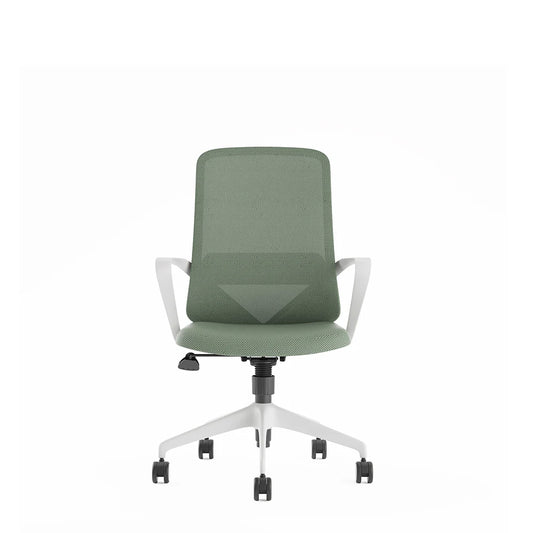 Ergonomic Office Chair with Lumbar Support, Light Grey & Green Design, Fixed Armrests - COOLBABY