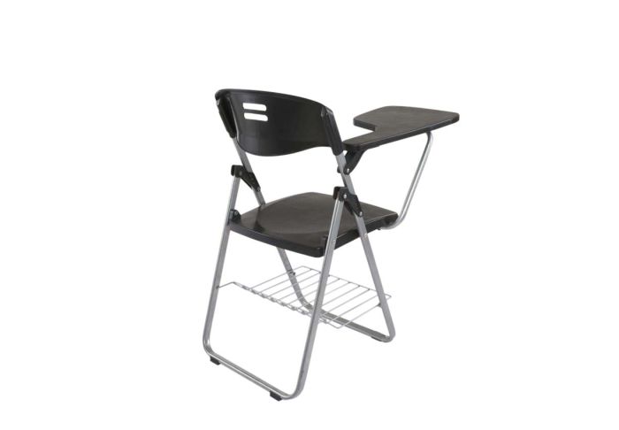 Student Chair Black, Folding Plastic Chair with Writing Table - COOLBABY