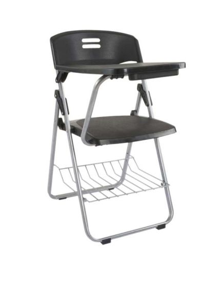 Student Chair Black, Folding Plastic Chair with Writing Table - COOLBABY