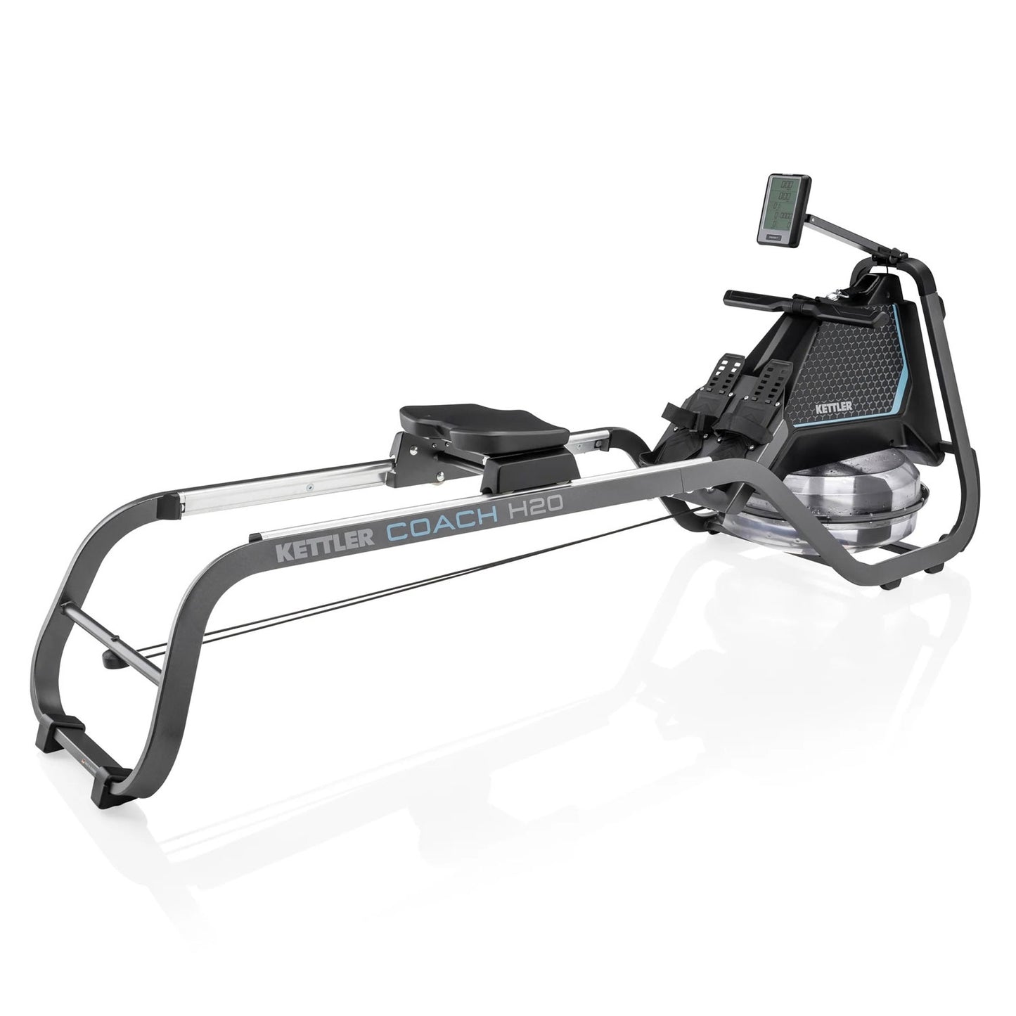 H2O Water Rowing Machine | Dual Rail Water Rower with LCD Monitor & 150kg Capacity