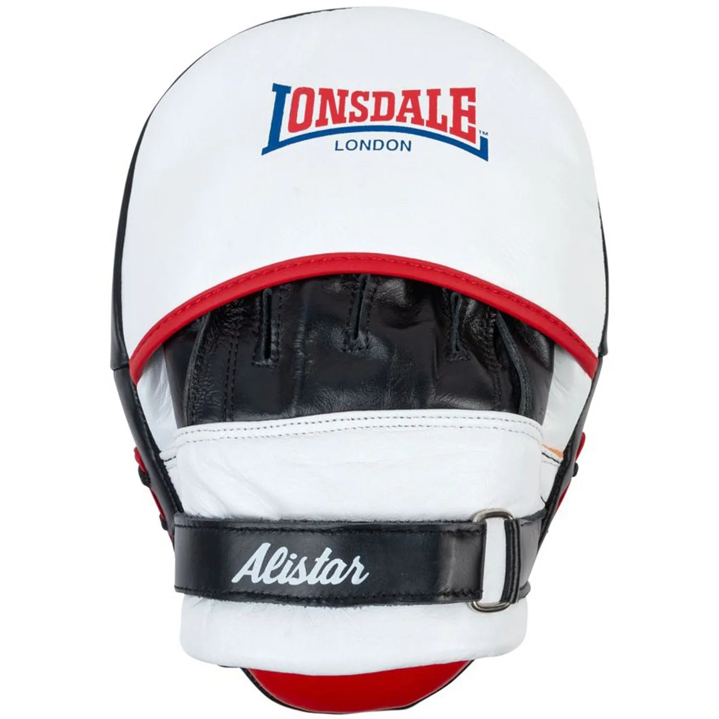 COOLBABY Lonsdale Winston Leather Boxing Gloves - Durable Cowhide Training Gloves in Black/White/Red - COOLBABY