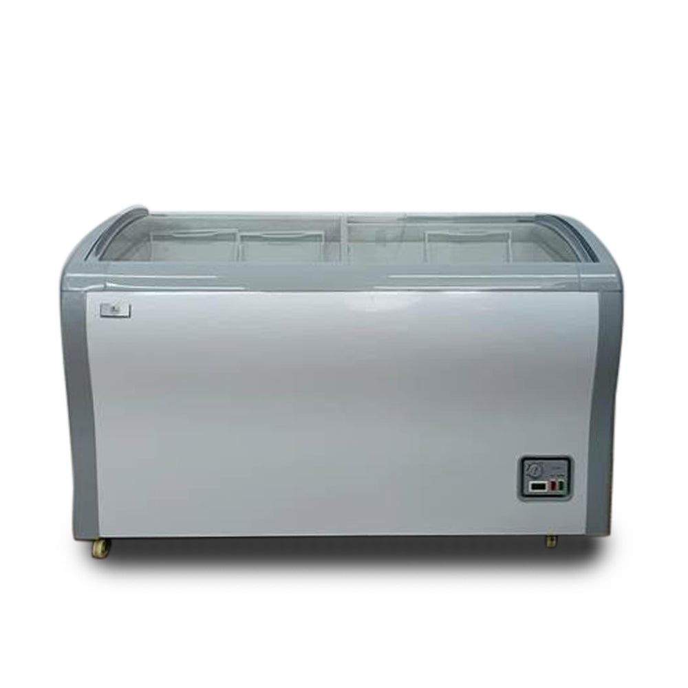 Chest Freezer 400L, Curved Glass Door