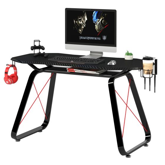 Carbon Fiber PVC & MDF Gaming Table - Black - COOLBABY