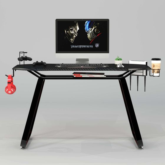 Carbon Fiber PVC & MDF Gaming Table - Black - COOLBABY