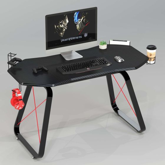 Carbon Fiber PVC & MDF Gaming Table - Black - COOLBABY