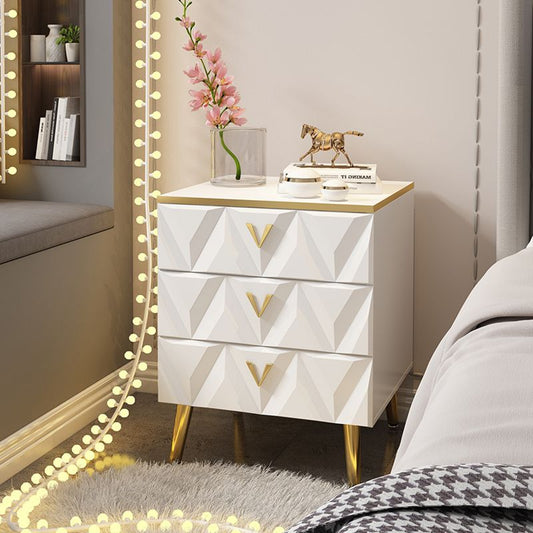 Light Bedside Table with Nordic net ins, Bedside Table with Storage Drawers - COOLBABY