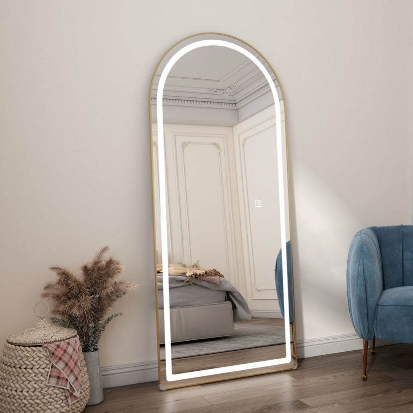 Arched Mirror Full Length with LED Light - COOLBABY