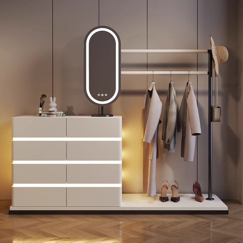 Modern Multi-Functional Dressing Table Chest Drawers, Clothes Hanger and Mirror - COOLBABY