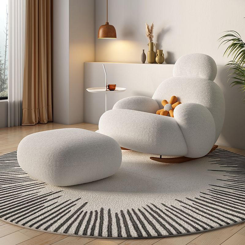 Reclining Chair with Footstool - White - COOLBABY