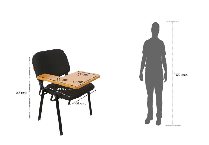 Student Chair, Comfort, Sturdiness, And Ergonomic Support - Black - COOLBABY