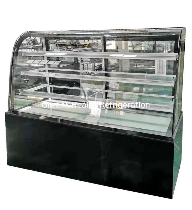 Commercial Display Refrigerator/Chiller, Food Showcase, Cooler With Curved Glass - 1.8 Meters - COOLBABY