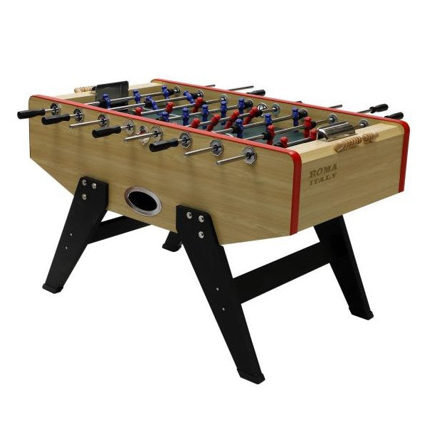 Foosball Game Table – Roma Italy Professional Soccer Table with Chrome Rods, Counterbalanced Players & Italian Design