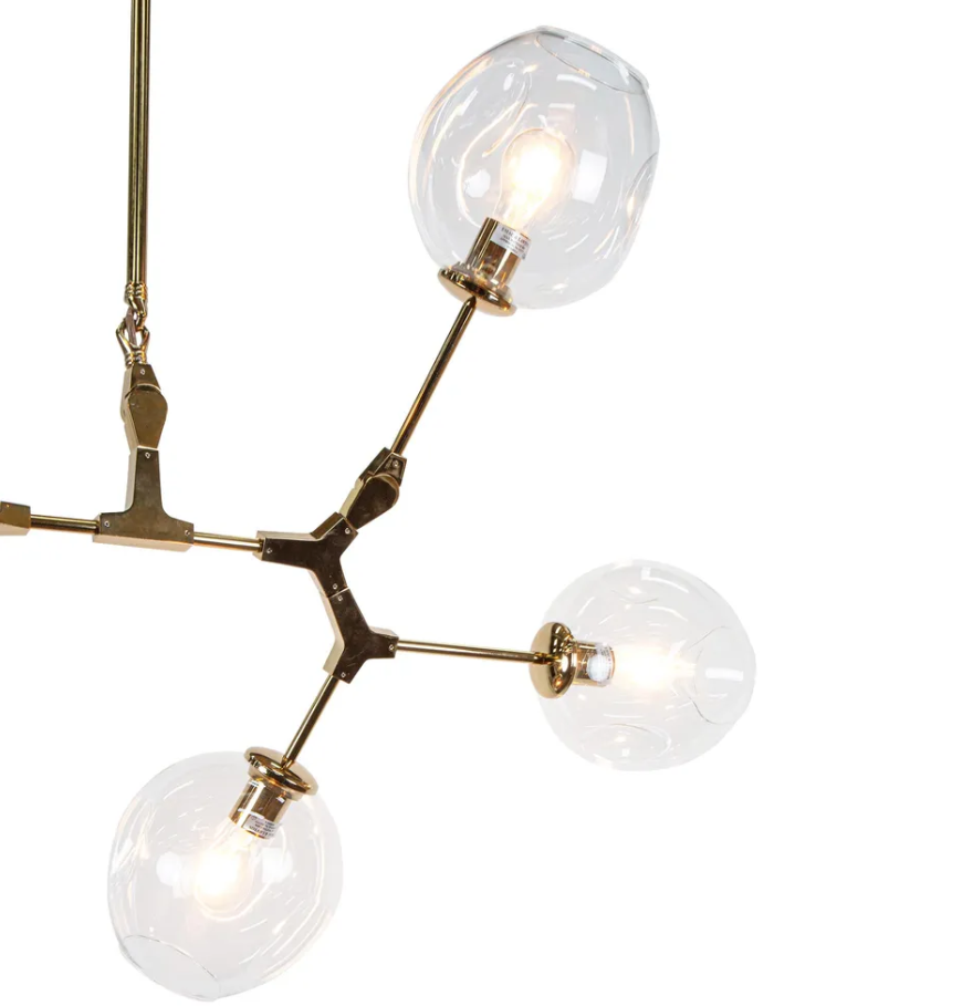 Modern Hanging Light Blair 5 Buds - Gold Matt