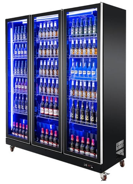 3‑Door Display Chiller – 1550L Upright Commercial Glass Door Refrigerator