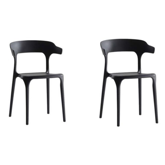 Modern Cuisine Stackable Plastic Chairs For Hotels, Negotiations, And Cafes - Black - COOLBABY