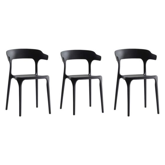 Modern Cuisine Stackable Plastic Chairs For Hotels, Negotiations, And Cafes - Black - COOLBABY