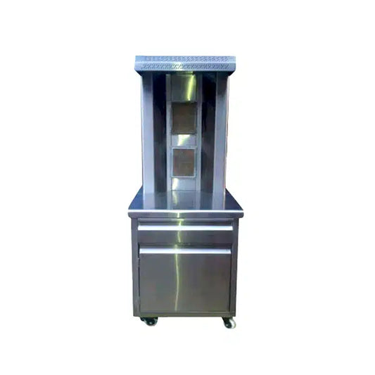 Gas Shawarma Machine with Oil Tray 3 Burner Doner Grill | AISI 304 Stainless Steel | Made in UAE