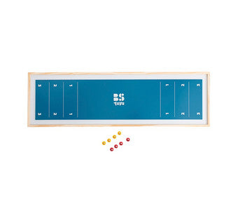 Wooden Shuffleboard Game Board with 8 Playing Pieces | Indoor & Outdoor Dexterity Game