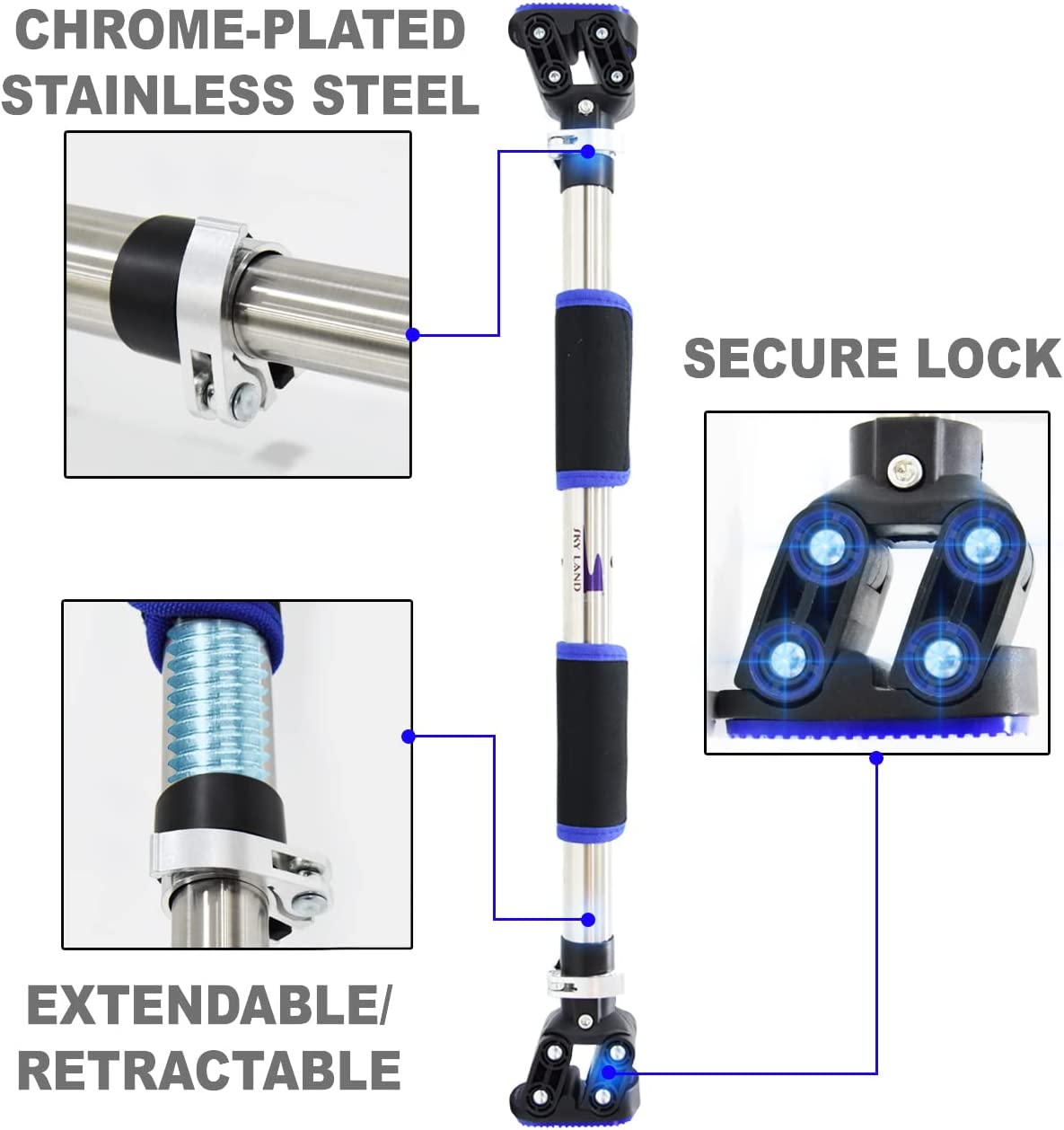 Sky land adjustable doorway gym horizontal steel bar for pull up EM-1866 - COOLBABY