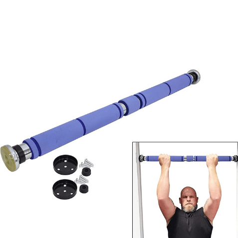 SKY LAND Adjustable Pull-Up Bar for Total Upper Body Fitness Pull Up Training Bar EM 1813, chrome - COOLBABY