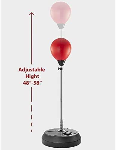 SKY LAND EM 1846 Adjustable Professional Boxing Trainer Punching Stand, Red, Medium - COOLBABY