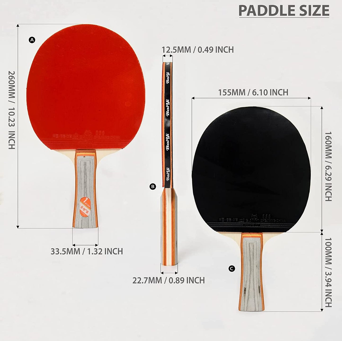 SKY LAND EM-9354 Sports Table Tennis Racket 3.0 |Ping Pong Racket & Case, Professional TT Paddle For Beginners And Intermediate Players - COOLBABY