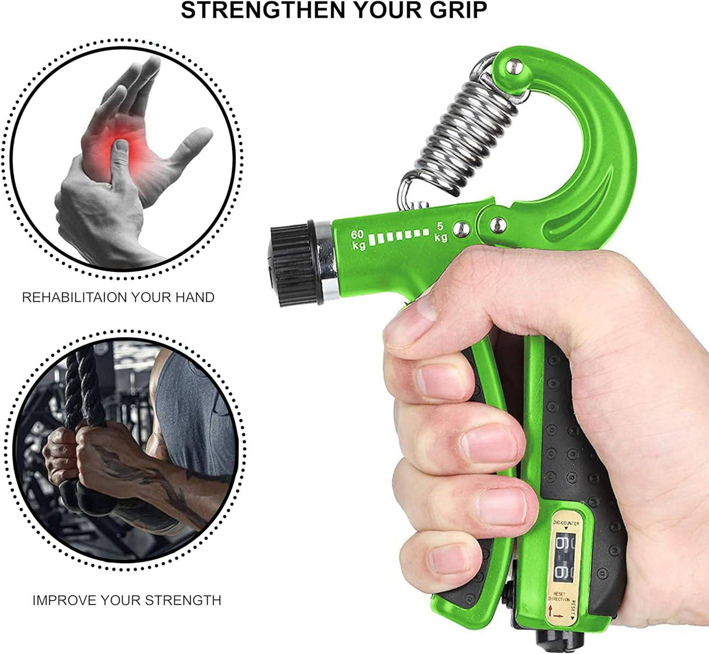 SKY LAND Grip Strength Trainer, Forearm Strengthener, With build in counter, EM-9364 - COOLBABY
