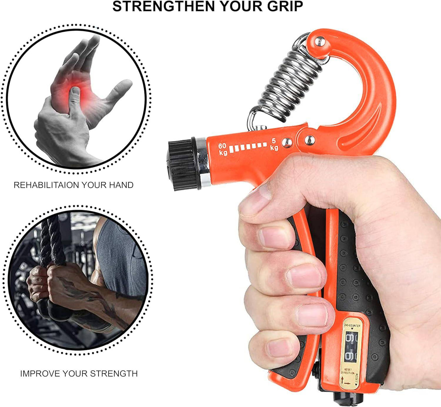SKY LAND Grip Strength Trainer, Forearm Strengthener, With build in counter, EM-9364 - COOLBABY