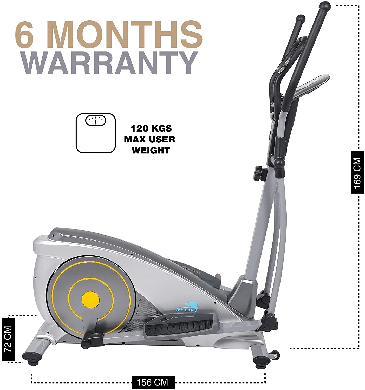 SKYLAND EM-1541 Magnetic Elliptical Bike - Silver - COOLBABY