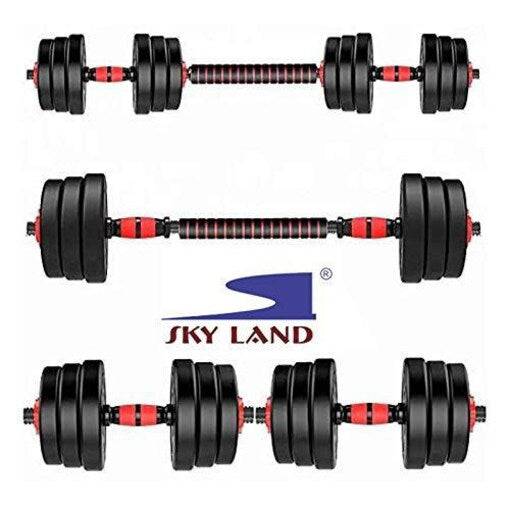 SkyLand EM-9269-20 Black 2 in 1 Dumbbell and Barbell Set - COOLBABY