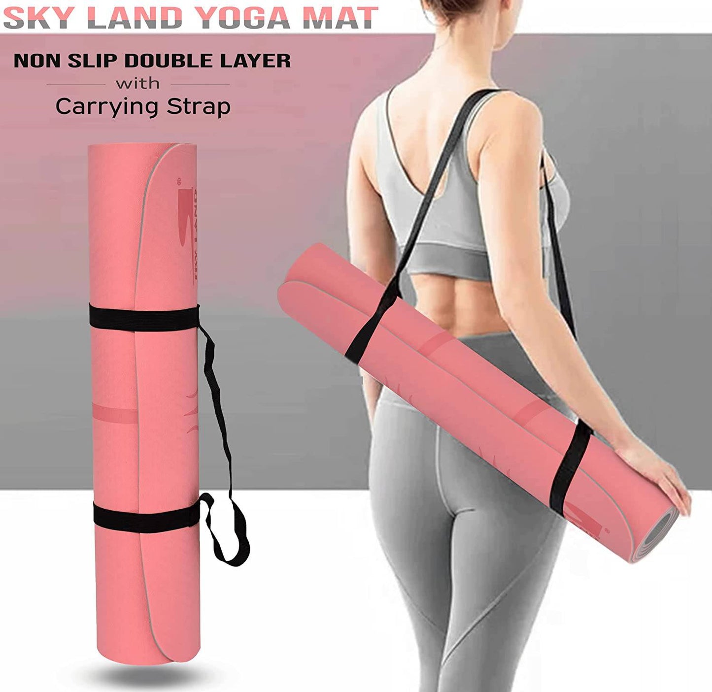 SKYLAND Fitness TPE YOGA MAT, With Alignment Marks For Unisex EM-9351-R - COOLBABY
