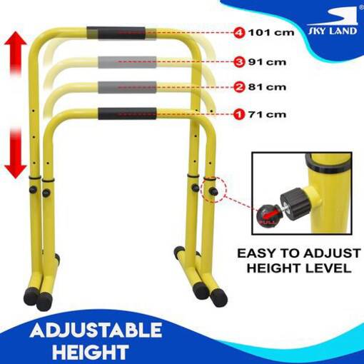 SkyLand Heavy Duty Portable Multifunction Dip Stand EM1860, Yellow - COOLBABY