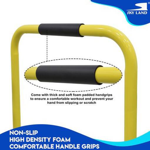 SkyLand Heavy Duty Portable Multifunction Dip Stand EM1860, Yellow - COOLBABY