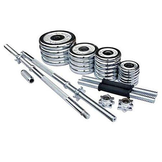 Skyland Stainless Steel Dumbbell Set, Silver, 50kg, EM-9227-50-2 - COOLBABY