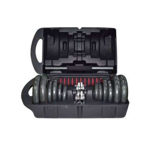 SkyLand Unisex Cast Iron Dumbbell Set With Connector EM-9229-20, Black - COOLBABY