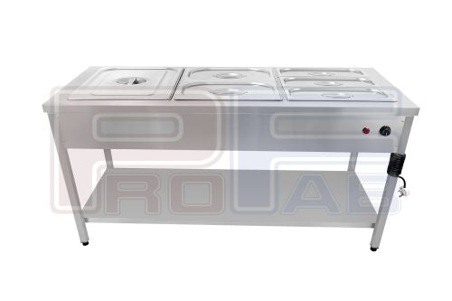 Three Container Bain Marie Open Type Stainless Steel