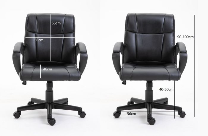 Basics Ergonomic PU Chair - Black Office Chair - COOLBABY