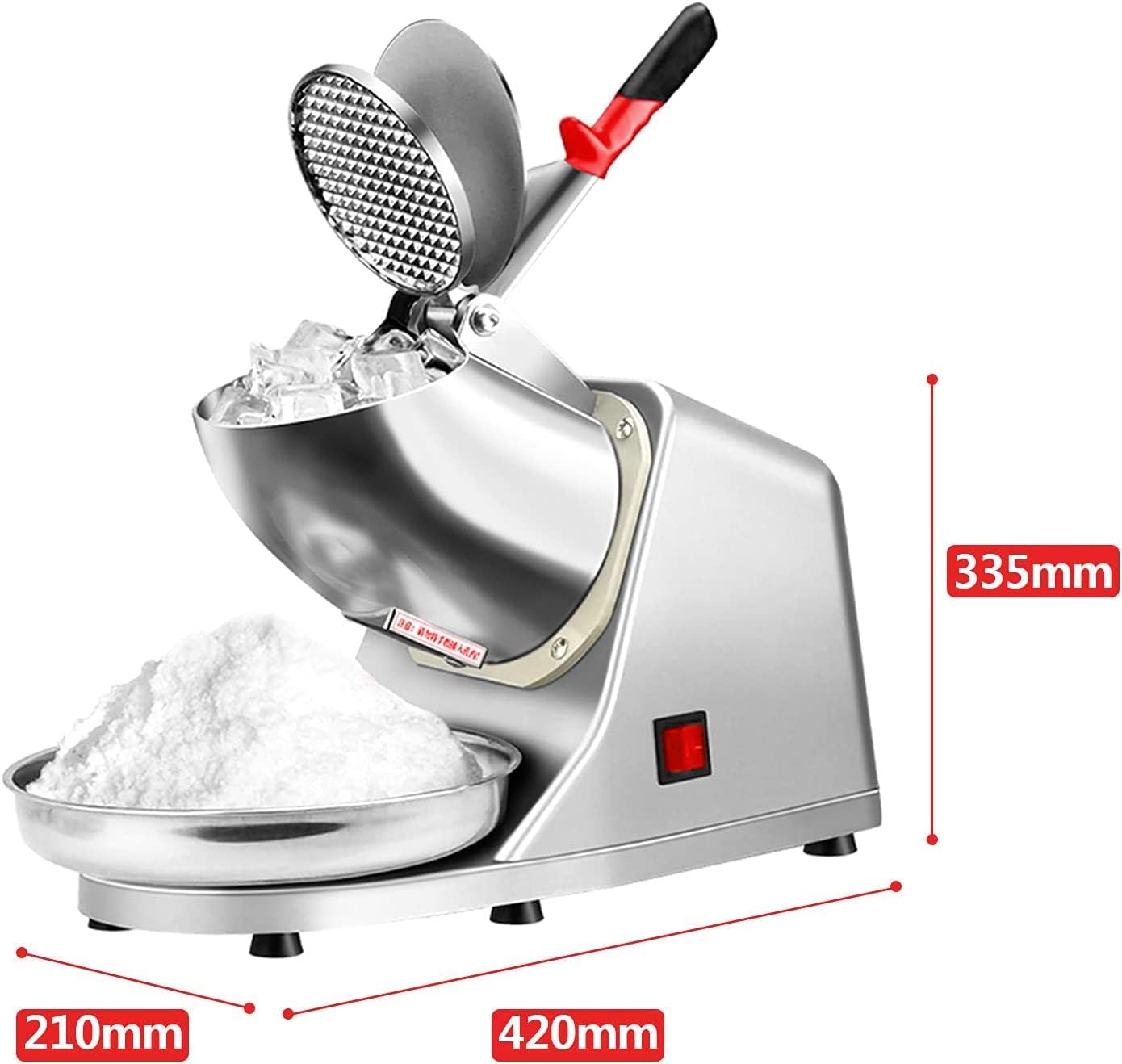 COOLBABY Electric Ice Shaver & Snow Cone Maker – 85kg/hr Stainless Steel Crusher for Home & Commercial Use (Silver) - COOLBABY