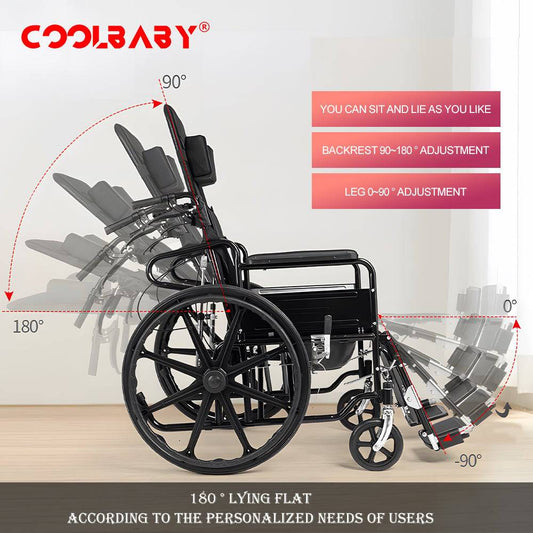 COOLBABY SSZ-LY01: Hydraulic Lever Wheelchair - COOL BABY