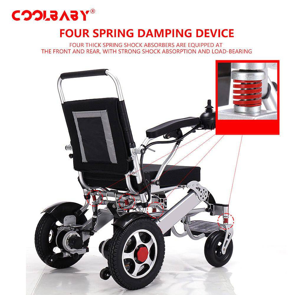 COOLBABY DDLY01: Lightweight Folding Electric Wheelchair with Intelligent Four-wheel Drive for Adult Mobility. - COOL BABY