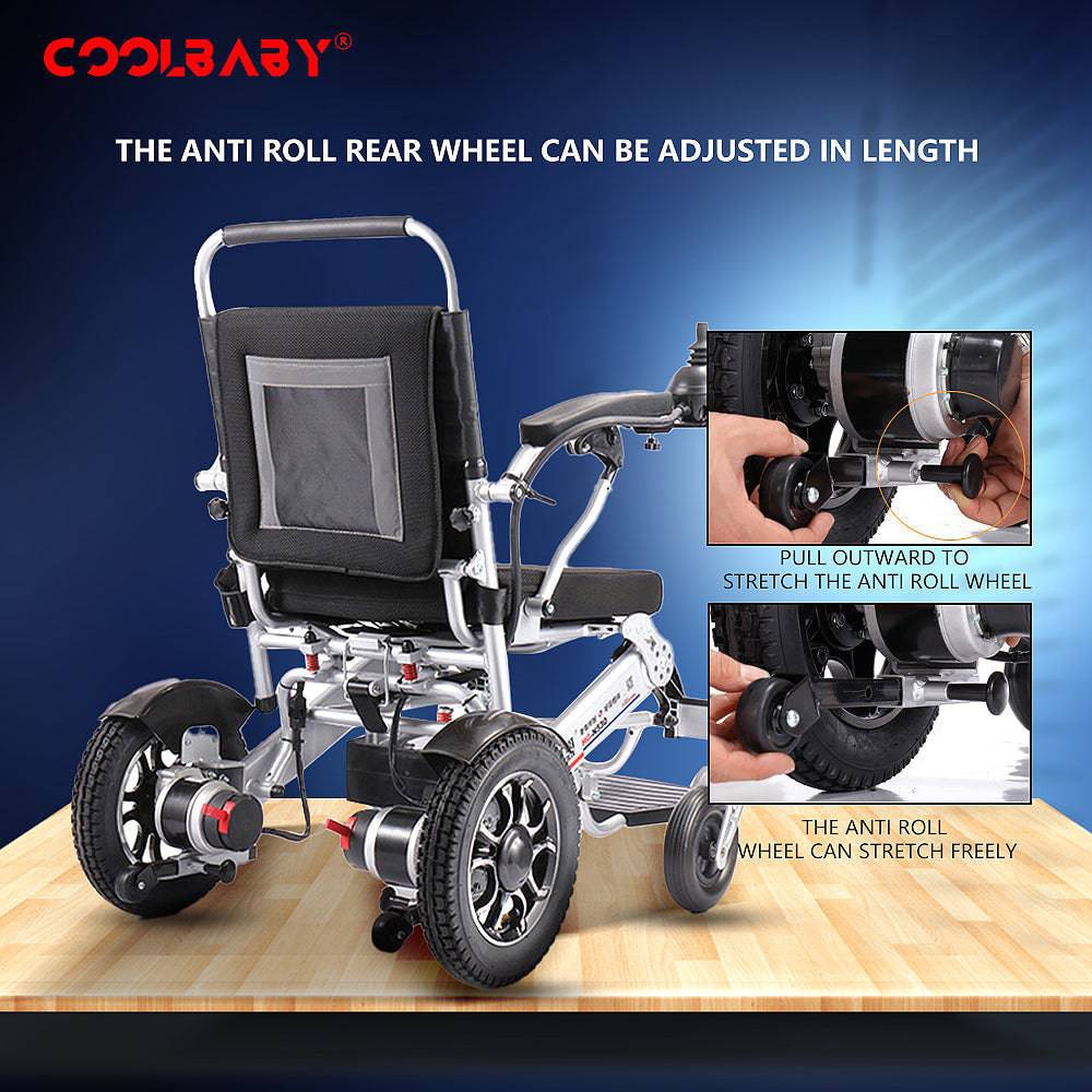 COOLBABY DDLY01: Lightweight Folding Electric Wheelchair with Intelligent Four-wheel Drive for Adult Mobility. - COOL BABY