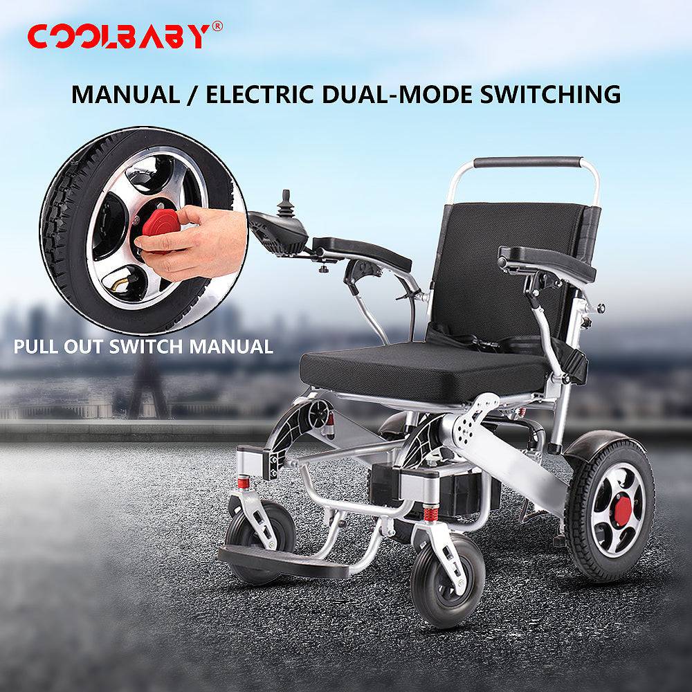 COOLBABY DDLY01: Lightweight Folding Electric Wheelchair with Intelligent Four-wheel Drive for Adult Mobility. - COOL BABY