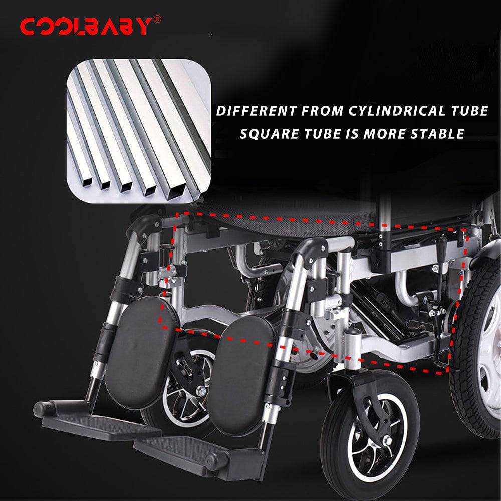 COOLBABY DDLY02: Foldable, Lightweight Electric Wheelchair for Elderly and Disabled, with Intelligent Adjustment and Full-Lying Capability - COOL BABY