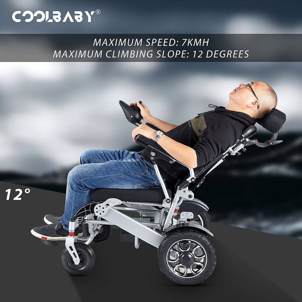 COOLBABY DDLY06: Smart, Lightweight Foldable Electric Wheelchair with Remote Control - COOL BABY