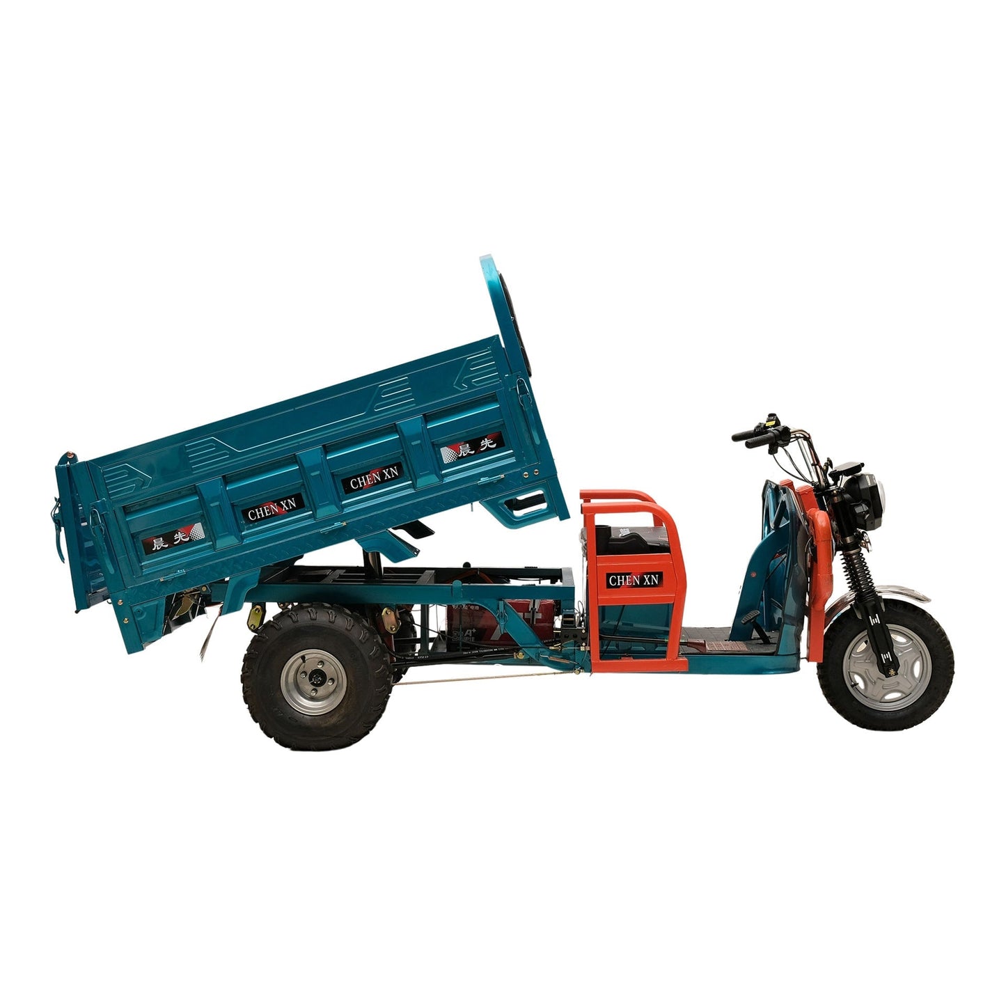 Electric loader Rikshaw tuktuk for cargo ,Big Tyres & Hydraulic lifting 1.8 meter - COOLBABY