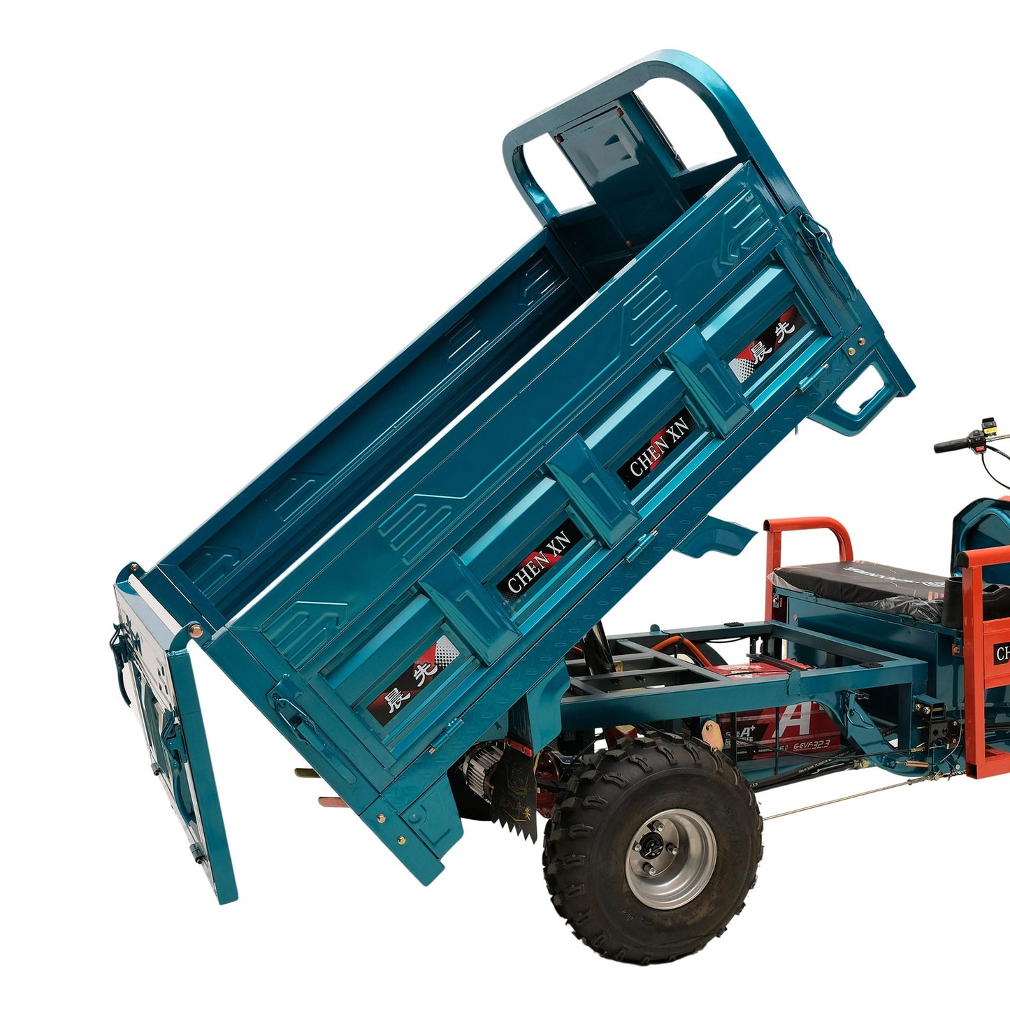 Electric loader Rikshaw tuktuk for cargo ,Big Tyres & Hydraulic lifting 1.8 meter - COOLBABY